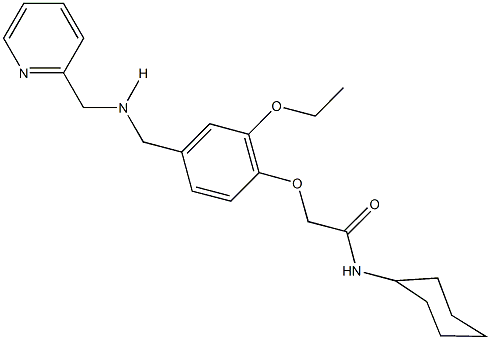 N-cyclohexyl-2-(2-ethoxy-4-{[(2-pyridinylmethyl)amino]methyl}phenoxy)acetamide Structural