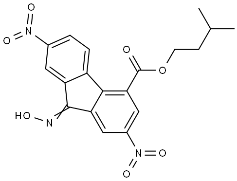 isopentyl 9-(hydroxyimino)-2,7-bisnitro-9H-fluorene-4-carboxylate Structural