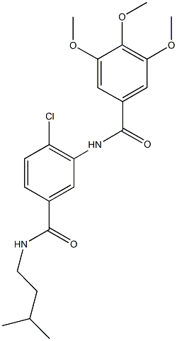 N-{2-chloro-5-[(isopentylamino)carbonyl]phenyl}-3,4,5-trimethoxybenzamide Structural