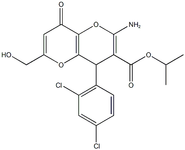 isopropyl 2-amino-4-(2,4-dichlorophenyl)-6-(hydroxymethyl)-8-oxo-4,8-dihydropyrano[3,2-b]pyran-3-carboxylate Structural