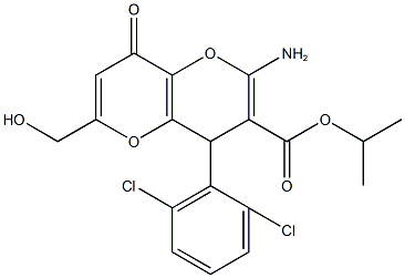 isopropyl 2-amino-4-(2,6-dichlorophenyl)-6-(hydroxymethyl)-8-oxo-4,8-dihydropyrano[3,2-b]pyran-3-carboxylate Structural