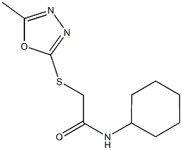 N-cyclohexyl-2-[(5-methyl-1,3,4-oxadiazol-2-yl)sulfanyl]acetamide Structural