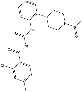 N-[2-(4-acetyl-1-piperazinyl)phenyl]-N'-(2-chloro-4-methylbenzoyl)thiourea Structural