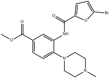 methyl 3-[(5-bromo-2-furoyl)amino]-4-(4-methyl-1-piperazinyl)benzoate Structural
