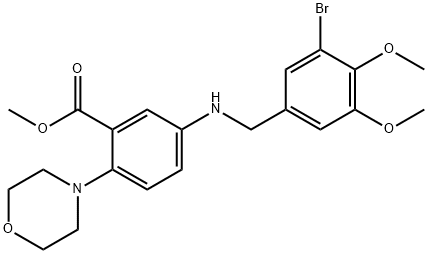 methyl 5-[(3-bromo-4,5-dimethoxybenzyl)amino]-2-(4-morpholinyl)benzoate Structural