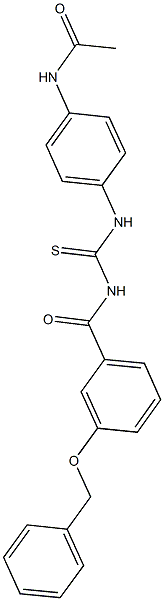 N-{4-[({[3-(benzyloxy)benzoyl]amino}carbothioyl)amino]phenyl}acetamide Structural