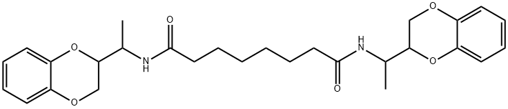 N~1~,N~8~-bis[1-(2,3-dihydro-1,4-benzodioxin-2-yl)ethyl]octanediamide Structural