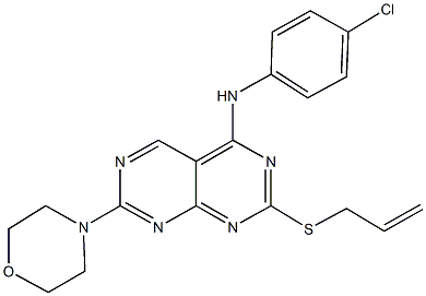 N-[2-(allylsulfanyl)-7-(4-morpholinyl)pyrimido[4,5-d]pyrimidin-4-yl]-N-(4-chlorophenyl)amine Structural
