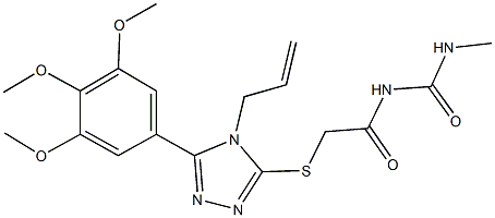 N-({[4-allyl-5-(3,4,5-trimethoxyphenyl)-4H-1,2,4-triazol-3-yl]sulfanyl}acetyl)-N'-methylurea Structural
