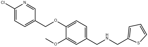 N-{4-[(6-chloro-3-pyridinyl)methoxy]-3-methoxybenzyl}-N-(2-thienylmethyl)amine Structural