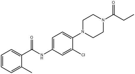 N-[3-chloro-4-(4-propionyl-1-piperazinyl)phenyl]-2-methylbenzamide Structural