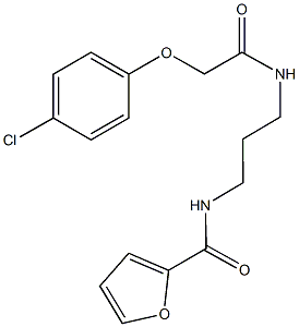 N-(3-{[2-(4-chlorophenoxy)acetyl]amino}propyl)-2-furamide Structural