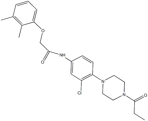 N-[3-chloro-4-(4-propionyl-1-piperazinyl)phenyl]-2-(2,3-dimethylphenoxy)acetamide Structural