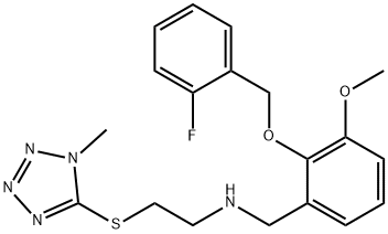 N-{2-[(2-fluorobenzyl)oxy]-3-methoxybenzyl}-N-{2-[(1-methyl-1H-tetraazol-5-yl)sulfanyl]ethyl}amine Structural