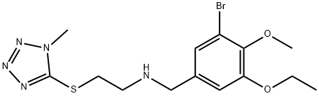 N-(3-bromo-5-ethoxy-4-methoxybenzyl)-N-{2-[(1-methyl-1H-tetraazol-5-yl)sulfanyl]ethyl}amine Structural