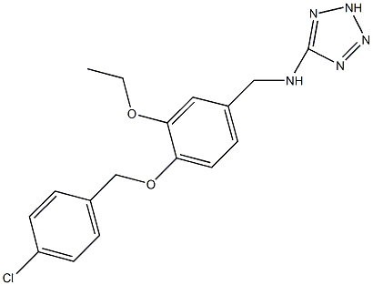 N-{4-[(4-chlorobenzyl)oxy]-3-ethoxybenzyl}-N-(2H-tetraazol-5-yl)amine Structural