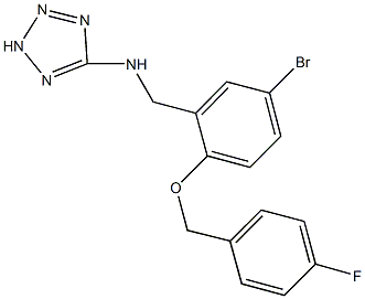 N-{5-bromo-2-[(4-fluorobenzyl)oxy]benzyl}-N-(2H-tetraazol-5-yl)amine Structural