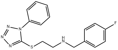 N-(4-fluorobenzyl)-N-{2-[(1-phenyl-1H-tetraazol-5-yl)sulfanyl]ethyl}amine Structural