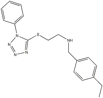 N-(4-ethylbenzyl)-N-{2-[(1-phenyl-1H-tetraazol-5-yl)sulfanyl]ethyl}amine Structural