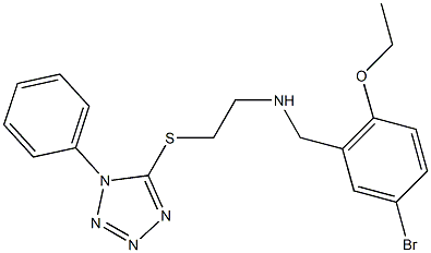 N-(5-bromo-2-ethoxybenzyl)-N-{2-[(1-phenyl-1H-tetraazol-5-yl)sulfanyl]ethyl}amine Structural