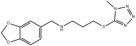 N-(1,3-benzodioxol-5-ylmethyl)-N-{3-[(1-methyl-1H-tetraazol-5-yl)sulfanyl]propyl}amine Structural