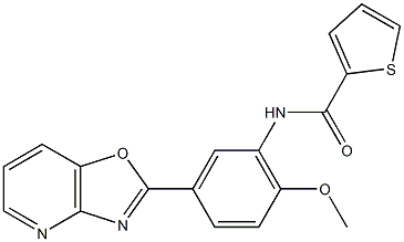 N-(2-methoxy-5-[1,3]oxazolo[4,5-b]pyridin-2-ylphenyl)-2-thiophenecarboxamide Structural