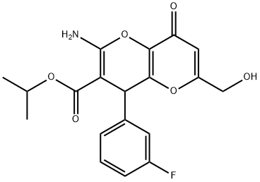isopropyl 2-amino-4-(3-fluorophenyl)-6-(hydroxymethyl)-8-oxo-4,8-dihydropyrano[3,2-b]pyran-3-carboxylate Structural