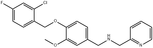 N-{4-[(2-chloro-4-fluorobenzyl)oxy]-3-methoxybenzyl}-N-(2-pyridinylmethyl)amine Structural