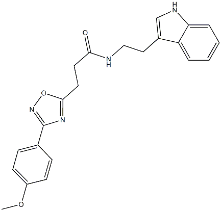 N-[2-(1H-indol-3-yl)ethyl]-3-[3-(4-methoxyphenyl)-1,2,4-oxadiazol-5-yl]propanamide Structural