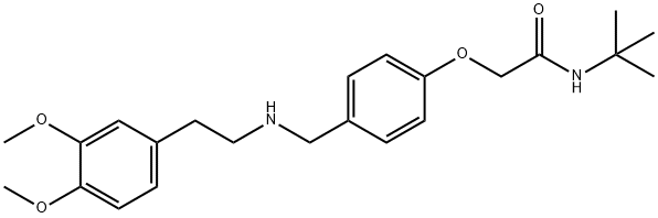 N-(tert-butyl)-2-[4-({[2-(3,4-dimethoxyphenyl)ethyl]amino}methyl)phenoxy]acetamide Structural