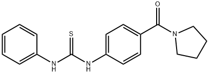 N-phenyl-N'-[4-(1-pyrrolidinylcarbonyl)phenyl]thiourea Structural