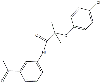 N-(3-acetylphenyl)-2-(4-chlorophenoxy)-2-methylpropanamide Structural