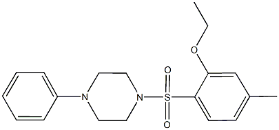 ethyl 5-methyl-2-[(4-phenyl-1-piperazinyl)sulfonyl]phenyl ether Structural