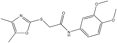 N-(3,4-dimethoxyphenyl)-2-[(4,5-dimethyl-1,3-oxazol-2-yl)sulfanyl]acetamide Structural