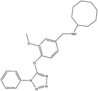 N-cyclooctyl-N-{3-methoxy-4-[(1-phenyl-1H-tetraazol-5-yl)oxy]benzyl}amine Structural
