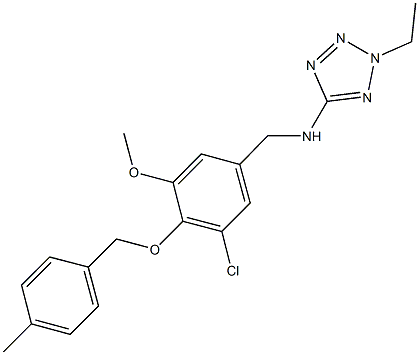 N-{3-chloro-5-methoxy-4-[(4-methylbenzyl)oxy]benzyl}-N-(2-ethyl-2H-tetraazol-5-yl)amine Structural
