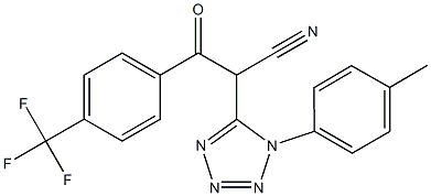 2-[1-(4-methylphenyl)-1H-tetraazol-5-yl]-3-oxo-3-[4-(trifluoromethyl)phenyl]propanenitrile Structural