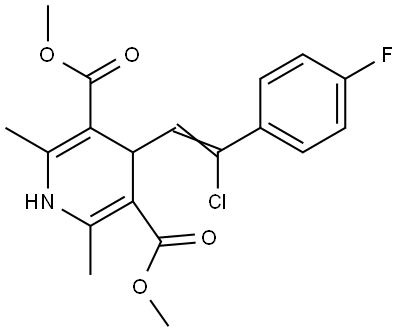 dimethyl 4-[2-chloro-2-(4-fluorophenyl)vinyl]-2,6-dimethyl-1,4-dihydro-3,5-pyridinedicarboxylate Structural