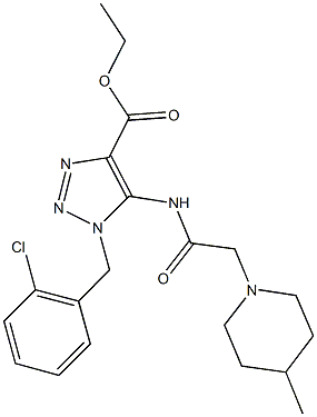 ethyl 1-(2-chlorobenzyl)-5-{[(4-methyl-1-piperidinyl)acetyl]amino}-1H-1,2,3-triazole-4-carboxylate Structural