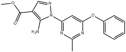 methyl 5-amino-1-(2-methyl-6-phenoxy-4-pyrimidinyl)-1H-pyrazole-4-carboxylate Structural