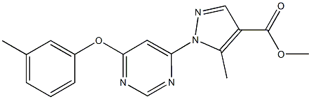 methyl 5-methyl-1-[6-(3-methylphenoxy)-4-pyrimidinyl]-1H-pyrazole-4-carboxylate Structural