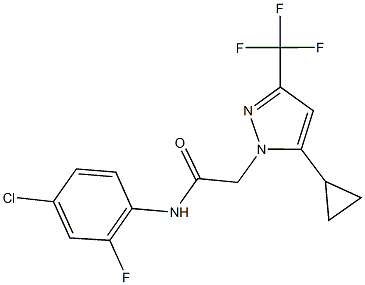 N-(4-chloro-2-fluorophenyl)-2-[5-cyclopropyl-3-(trifluoromethyl)-1H-pyrazol-1-yl]acetamide Structural