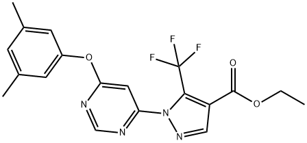 ethyl 1-[6-(3,5-dimethylphenoxy)-4-pyrimidinyl]-5-(trifluoromethyl)-1H-pyrazole-4-carboxylate Structural