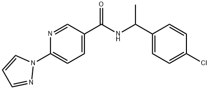 N-[1-(4-chlorophenyl)ethyl]-6-(1H-pyrazol-1-yl)nicotinamide Structural