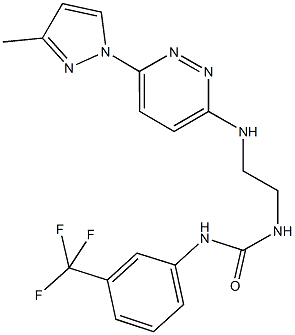 N-(2-{[6-(3-methyl-1H-pyrazol-1-yl)-3-pyridazinyl]amino}ethyl)-N'-[3-(trifluoromethyl)phenyl]urea Structural