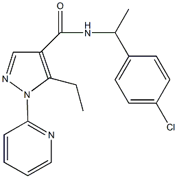 N-[1-(4-chlorophenyl)ethyl]-5-ethyl-1-(2-pyridinyl)-1H-pyrazole-4-carboxamide Structural