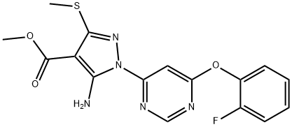 methyl 5-amino-1-[6-(2-fluorophenoxy)-4-pyrimidinyl]-3-(methylsulfanyl)-1H-pyrazole-4-carboxylate Structural