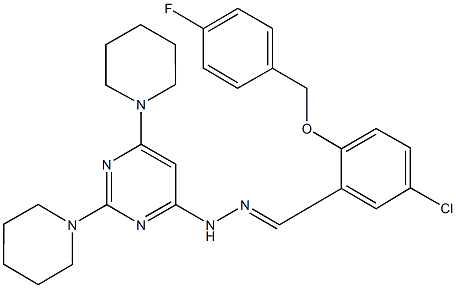 5-chloro-2-[(4-fluorobenzyl)oxy]benzaldehyde [2,6-di(1-piperidinyl)-4-pyrimidinyl]hydrazone