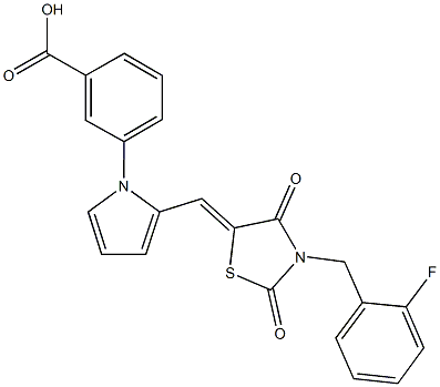 3-(2-{[3-(2-fluorobenzyl)-2,4-dioxo-1,3-thiazolidin-5-ylidene]methyl}-1H-pyrrol-1-yl)benzoic acid