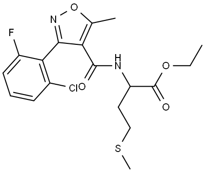 ethyl 2-{[3-(2-chloro-6-fluorophenyl)-5-methyl-1,2-oxazol-4-yl]formamido}-4-(methylsulfanyl)butanoate Structural